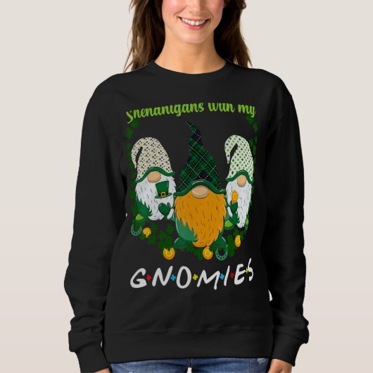 St Patrick S Day Shenanigans Gnomies Gnome Shamroc Trui (Voorkant)