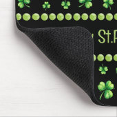 St. Patrick’s Day Watercolor Shamrock on black  Muismat (Hoek)