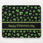 St. Patrick’s Day Watercolor Shamrock on black  Muismat (Voorkant)