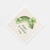 St. Patrick’s Day – Watercolor Shamrock Rainbow Servet (Hoek)
