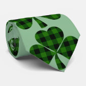 St. Patrick’s groene klaver zwart geruite shamrock Stropdas (Opgerold)