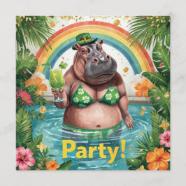 St. Patrick’s Tropical Pool Party Invitation Kaart