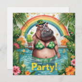 St. Patrick’s Tropical Pool Party Invitation Kaart (Voorkant / Achterkant)