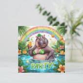 St. Patrick’s Tropical Pool Party Invitation Kaart (Staand voorkant)