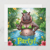 St. Patrick’s Tropical Pool Party Invitation Kaart (Voorkant / Achterkant)