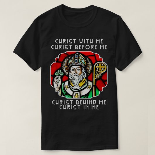 St Patrick Saint of Ireland Prayer Breastplate Cat T-shirt (Design voorkant)