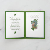 St. Patrick Shamrock Angel Rosary Prayer Kaart (Binnen)