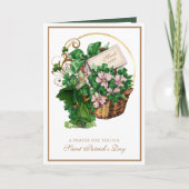 St. Patrick Shamrock Basket Religious Blessing Kaart (Voorkant)