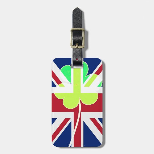 St. Patrick Shamrock Clover UK Flag Ierland Bagagelabel (Voorkant verticaal)