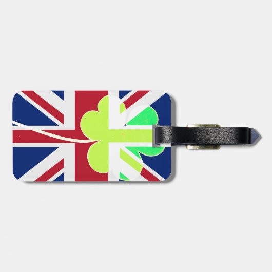 St. Patrick Shamrock Clover UK Flag Ierland Bagagelabel (Achterkant horizontaal)