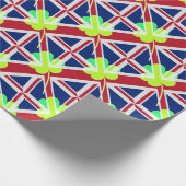 St. Patrick Shamrock Clover UK Flag Ierland Cadeaupapier (Hoek)
