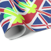 St. Patrick Shamrock Clover UK Flag Ierland Cadeaupapier (Rol Hoek)