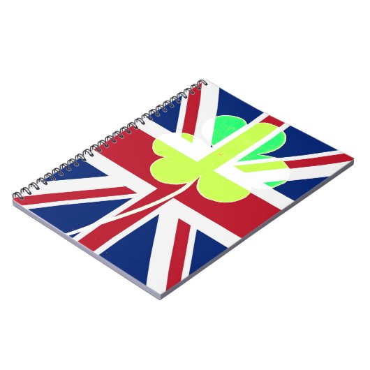St. Patrick Shamrock Clover UK Flag Ierland Notitieboek (Linkerzijde)
