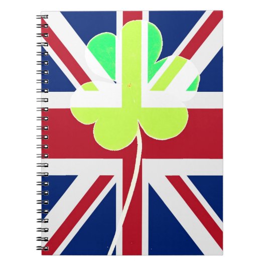 St. Patrick Shamrock Clover UK Flag Ierland Notitieboek (Voorkant)