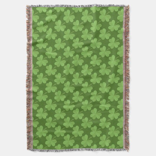 St. Patrick Shamrock Clovers Green Pattern Ierland Deken (Voorkant Verticaal)