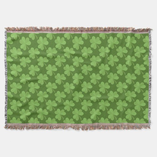 St. Patrick Shamrock Clovers Green Pattern Ierland Deken (Voorkant)