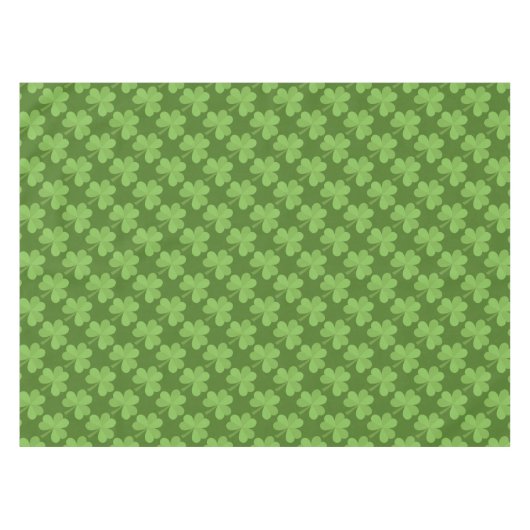 St. Patrick Shamrock Clovers Green Pattern Ierland Tafelkleed (Voorkant (Horizontaal))