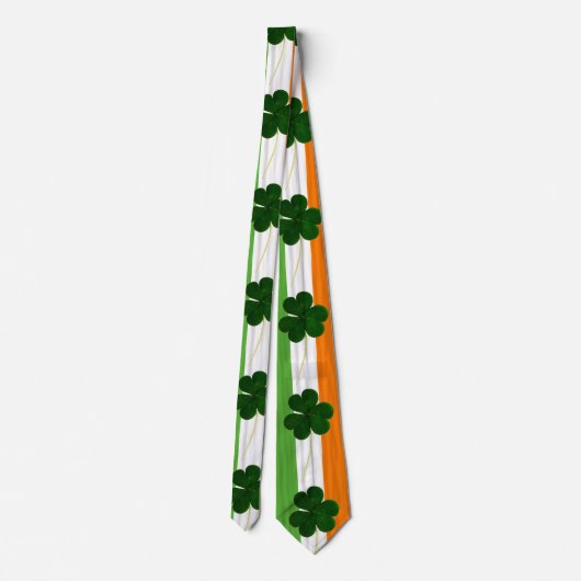 St. Patrick Shamrock Clovers Irish Flag Ierland Stropdas (Achterkant)