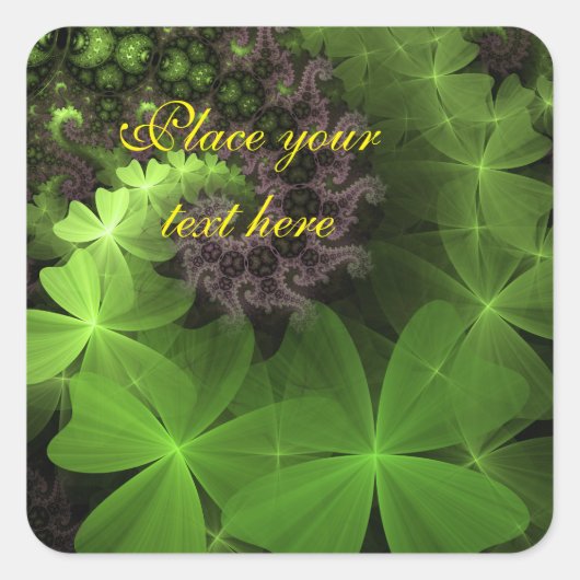 St Patrick Shamrock Field Vierkante Sticker (Voorkant)