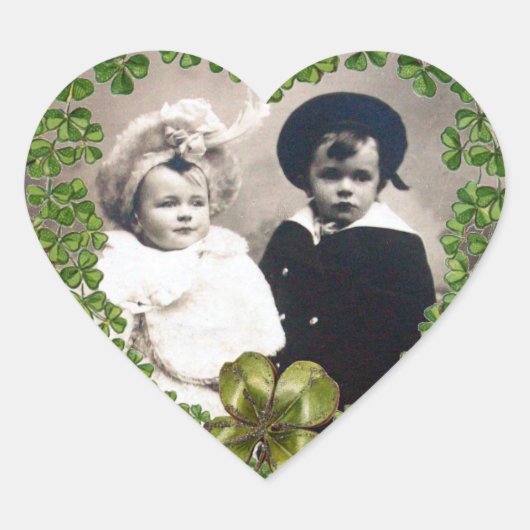 ST.PATRICK SHAMROCK HART BRUILOFT FOTOSJABLOON STICKER (Voorkant)