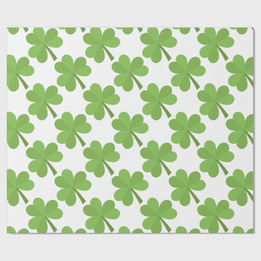 St. Patrick Shamrock Irish Ireland Clover Pattern Cadeaupapier (Vlak)