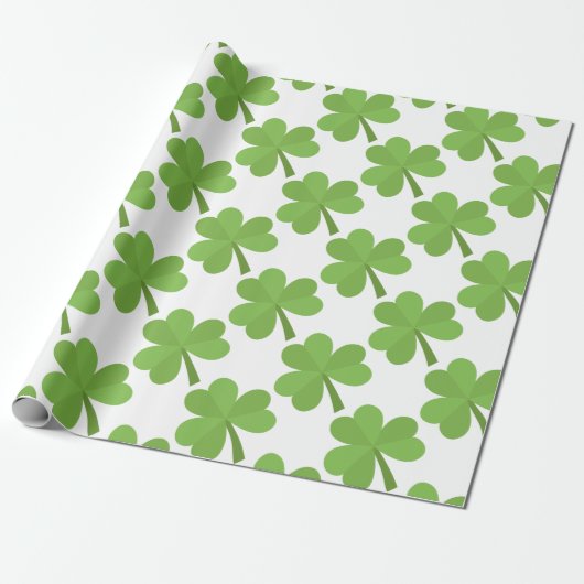 St. Patrick Shamrock Irish Ireland Clover Pattern Cadeaupapier (Uitgerold)