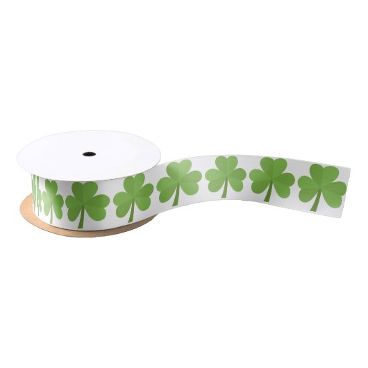 St. Patrick Shamrock Irish Ireland Clover Pattern Satijnen Lint (Spoel)