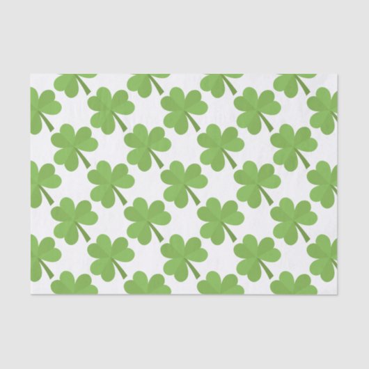 St. Patrick Shamrock Irish Ireland Clover Pattern Tissuepapier (Voorkant)