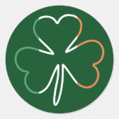 St. Patrick Shamrock Irish Ireland Clover Ronde Sticker (Voorkant)
