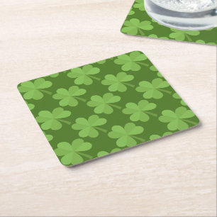 St. Patrick Shamrock Irish Ireland Clovers Pattern Kartonnen Onderzetters