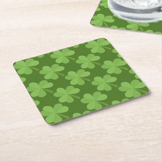 St. Patrick Shamrock Irish Ireland Clovers Pattern Kartonnen Onderzetters (Schuin)