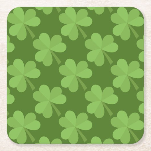 St. Patrick Shamrock Irish Ireland Clovers Pattern Kartonnen Onderzetters (Voorkant)