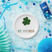 St. Patrick Shamrock Irish Ireland Typografie Papieren Bordje (Feest)