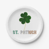 St. Patrick Shamrock Irish Ireland Typografie Papieren Bordje (Voorkant)