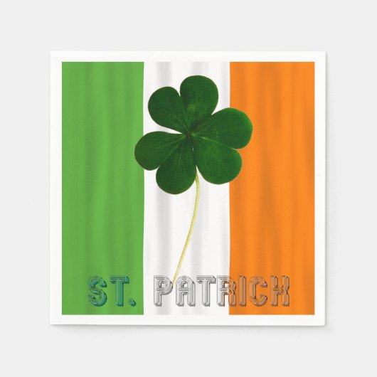 St. Patrick Shamrock Irish Ireland Typografie Servetten (Voorkant)