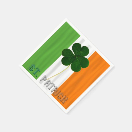 St. Patrick Shamrock Irish Ireland Typografie Servetten (Hoek)
