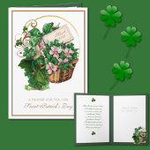 St. Patrick Shamrock Mand Religieuze Zegen  Kaart