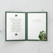 St. Patrick Shamrock Mand Religieuze Zegen  Kaart (Binnen)