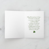 St. Patrick Shamrock Mandje Religieuze Zegen Kaart (Binnen)