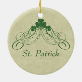 St. Patrick Shamrock Round Ceramic Ornament (Achterkant)
