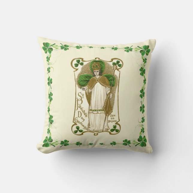 St. Patrick Shamrocks religieuze katholieke gebed Kussen (Voorkant)