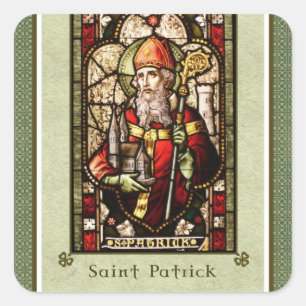 St. Patrick   Sint-Patrick's Day Square Stickers