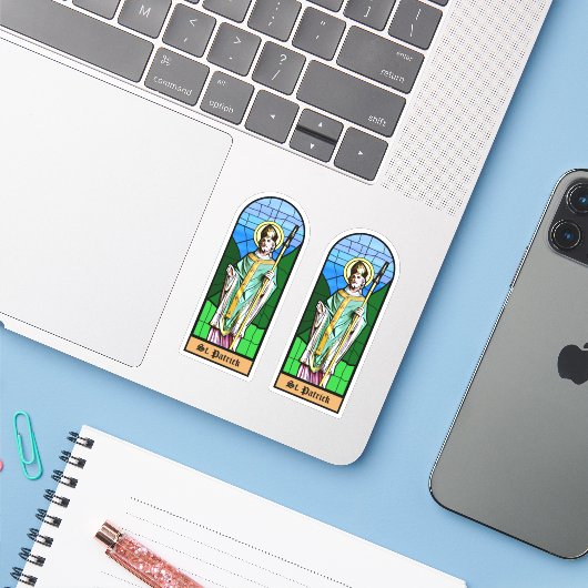 St. Patrick Statue Aangepast-Snijde VinylSticker Sticker (Laptop met iPhone)