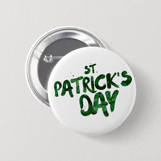 st-patrick-tekst ronde button 5,7 cm (Voorkant /achterkant)