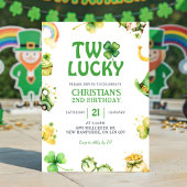 St Patrick Two Lucky Birthday Invitation Kaart