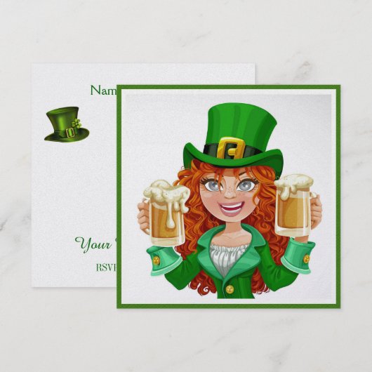 St. Patrick uitnodiging (Voorkant / Achterkant)