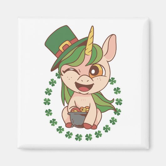 St Patrick Unicorn Magneet (Voorkant)