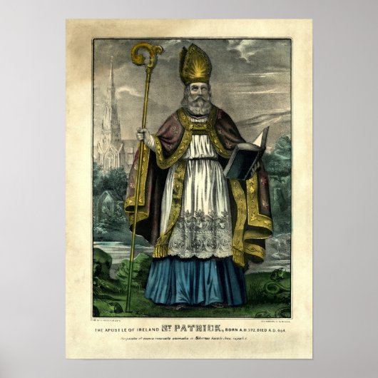 St. Patrick van Currier & Ives (1834-1907) Poster (Voorkant)