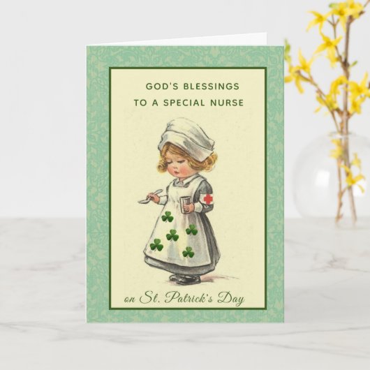 St. Patrick van de Arts van de verpleegster Dag Kaart (Gele Bloem)