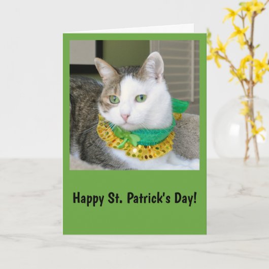 St. Patrick van de kat dagkaart Kaart (Gele Bloem)